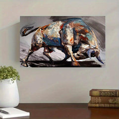 Spanish Bullfighting Animal Abstract Canvas Wall Print