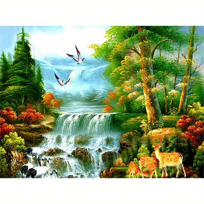 DIY 5D Round Diamond Painting Kit for Adults - Home Wall Decor Landscape Craft