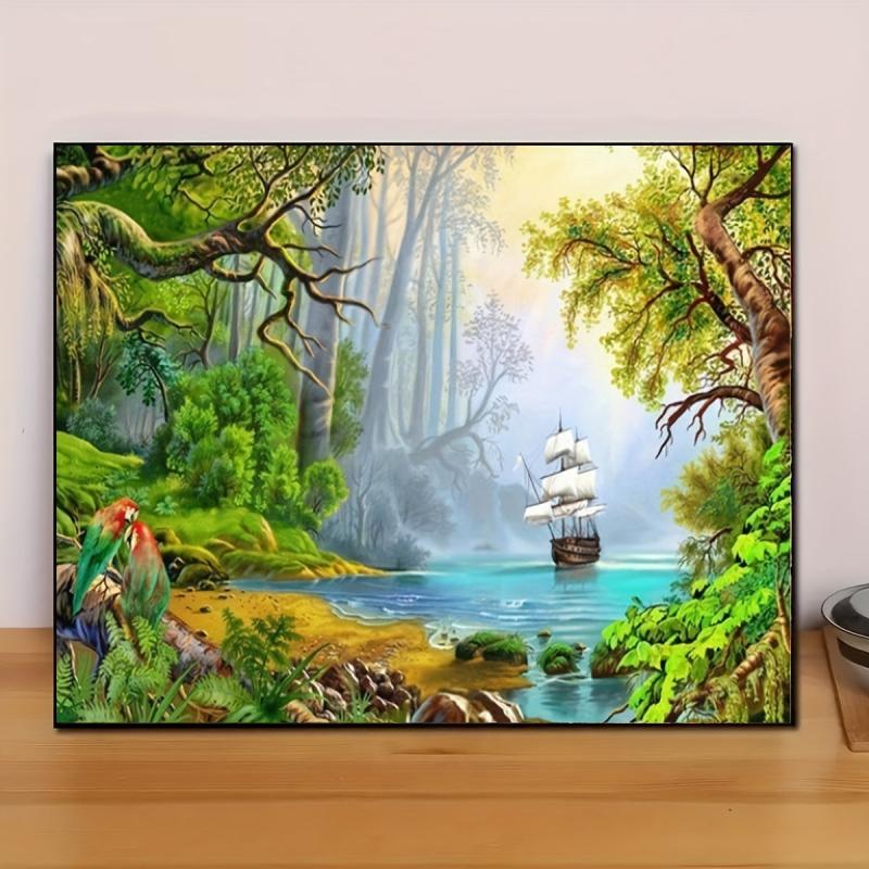 DIY 5D Round Diamond Painting Kit for Adults - Home Wall Decor Landscape Craft