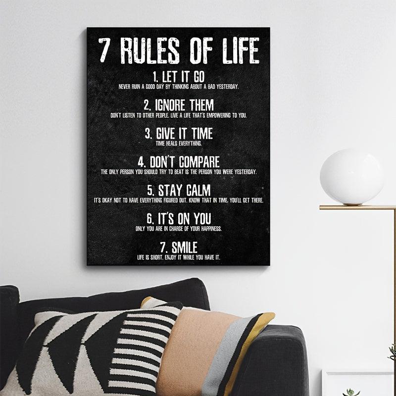 7 Rules Of Life Wall Poster Canvas Painting 15 7 23 6in