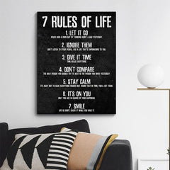 7 Rules Of Life Wall Poster Canvas Painting 15 7 23 6in