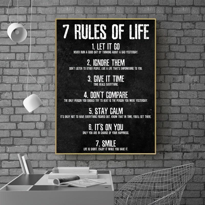 7 Rules Of Life Wall Poster Canvas Painting 15 7 23 6in
