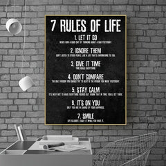 7 Rules Of Life Wall Poster Canvas Painting 15 7 23 6in