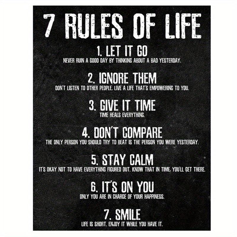 7 Rules Of Life Wall Poster Canvas Painting 15 7 23 6in