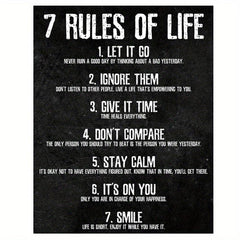 7 Rules Of Life Wall Poster Canvas Painting 15 7 23 6in