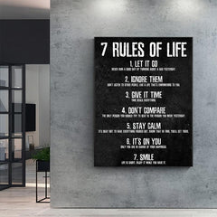 7 Rules Of Life Wall Poster Canvas Painting 15 7 23 6in