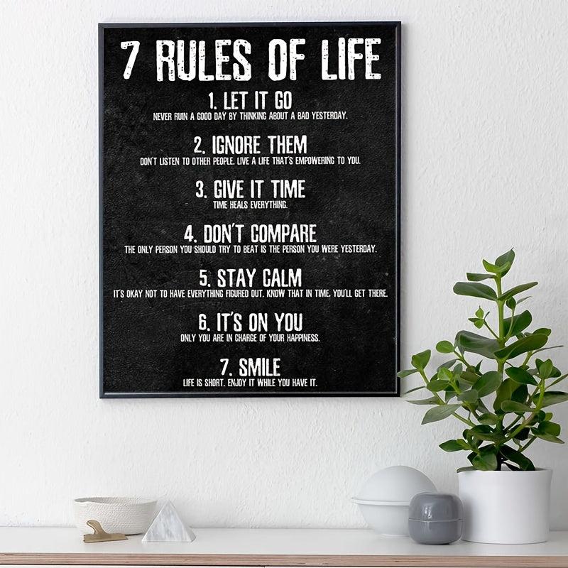 7 Rules Of Life Wall Poster Canvas Painting 15 7 23 6in