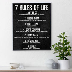 7 Rules Of Life Wall Poster Canvas Painting 15 7 23 6in