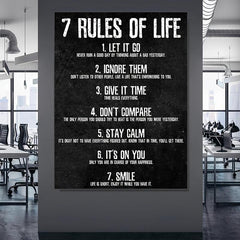 7 Rules Of Life Wall Poster Canvas Painting 15 7 23 6in