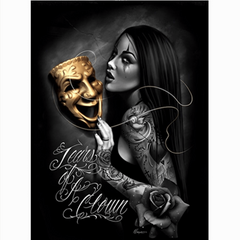 Modern Art Canvas Yellow Skull Tattoo Girl Painting