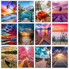 5D DIY Rhinestone Painting Kit Full Drill Round Drill 5D Art Mosaic Landscape