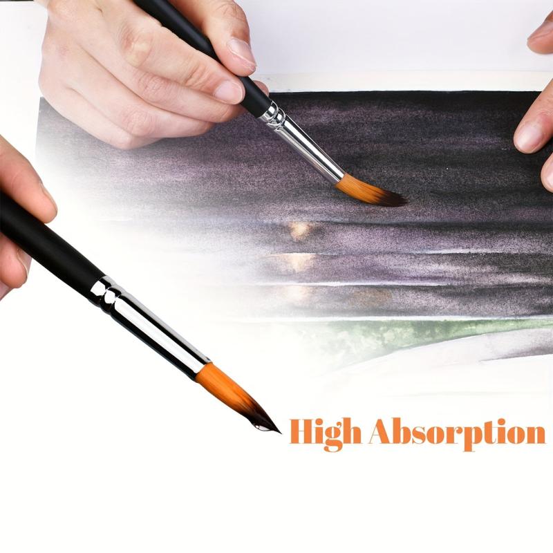 9pcs Artist Acrylic Paint Brushes for Watercolor Gouache Face Nail Art Crafts