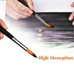 9pcs Artist Acrylic Paint Brushes for Watercolor Gouache Face Nail Art Crafts