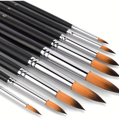 9pcs Artist Acrylic Paint Brushes for Watercolor Gouache Face Nail Art Crafts
