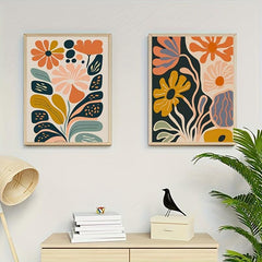 Canvas Poster Modern Art Abstract Line Flower Paintings Set