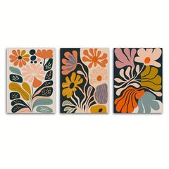 Canvas Poster Modern Art Abstract Line Flower Paintings Set