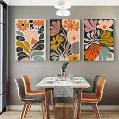 Canvas Poster Modern Art Abstract Line Flower Paintings Set