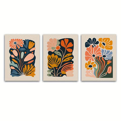 Canvas Poster Modern Art Abstract Line Flower Paintings Set