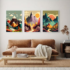 3pcs Anime Art Landscape Canvas Poster Set