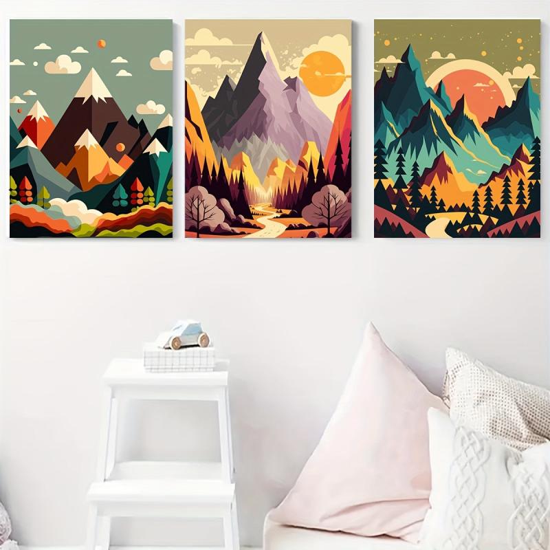 3pcs Anime Art Landscape Canvas Poster Set