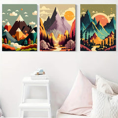 3pcs Anime Art Landscape Canvas Poster Set