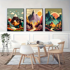 3pcs Anime Art Landscape Canvas Poster Set