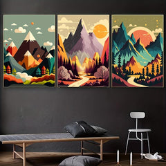 3pcs Anime Art Landscape Canvas Poster Set
