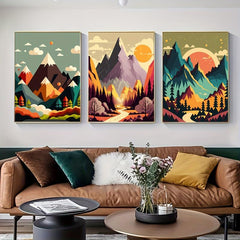 3pcs Anime Art Landscape Canvas Poster Set
