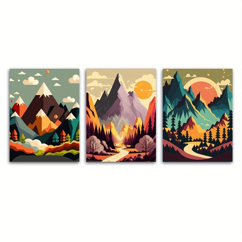 3pcs Anime Art Landscape Canvas Poster Set