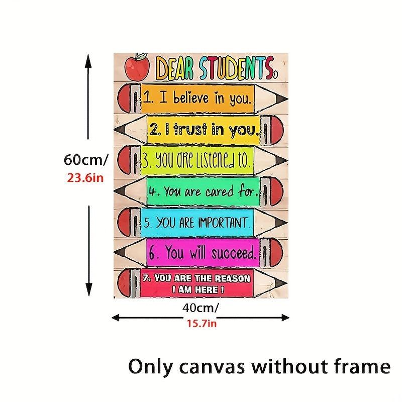 Motivational Quotes Canvas Painting Colored Pencils Wall Art