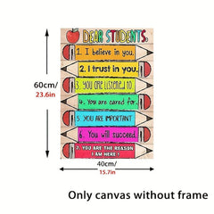 Motivational Quotes Canvas Painting Colored Pencils Wall Art