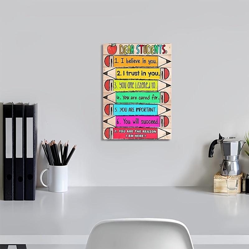 Motivational Quotes Canvas Painting Colored Pencils Wall Art
