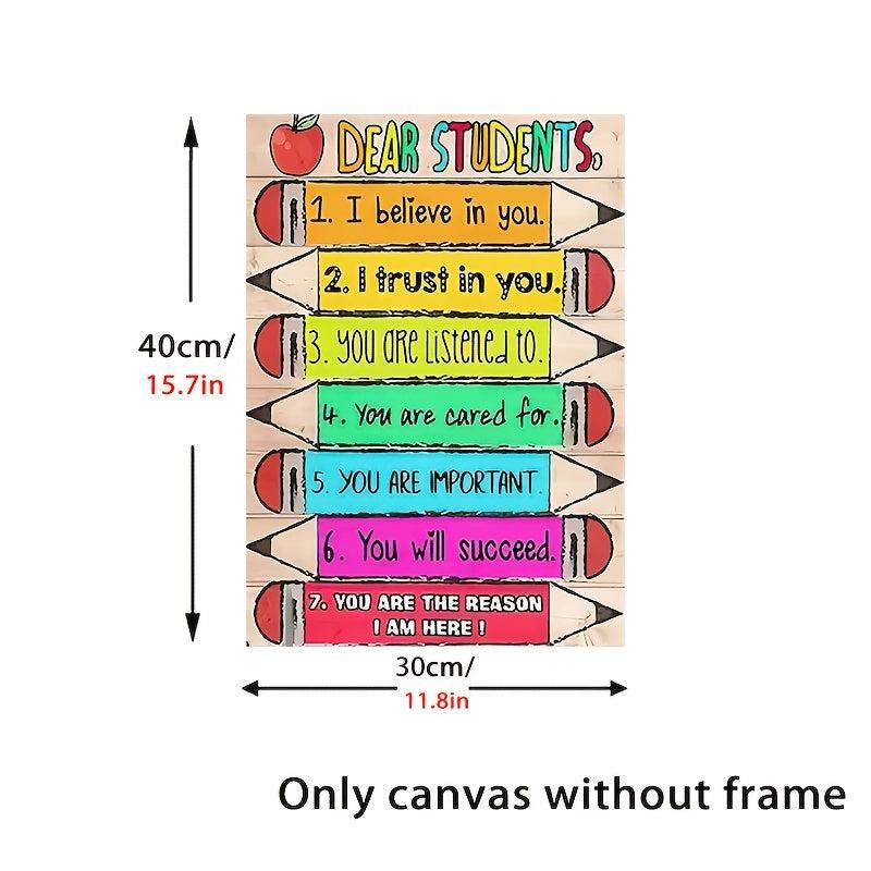 Motivational Quotes Canvas Painting Colored Pencils Wall Art