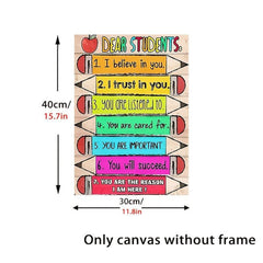 Motivational Quotes Canvas Painting Colored Pencils Wall Art