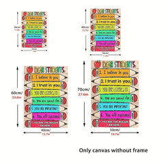 Motivational Quotes Canvas Painting Colored Pencils Wall Art