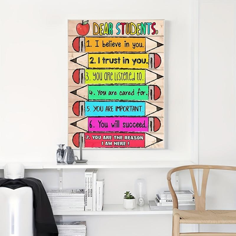 Motivational Quotes Canvas Painting Colored Pencils Wall Art