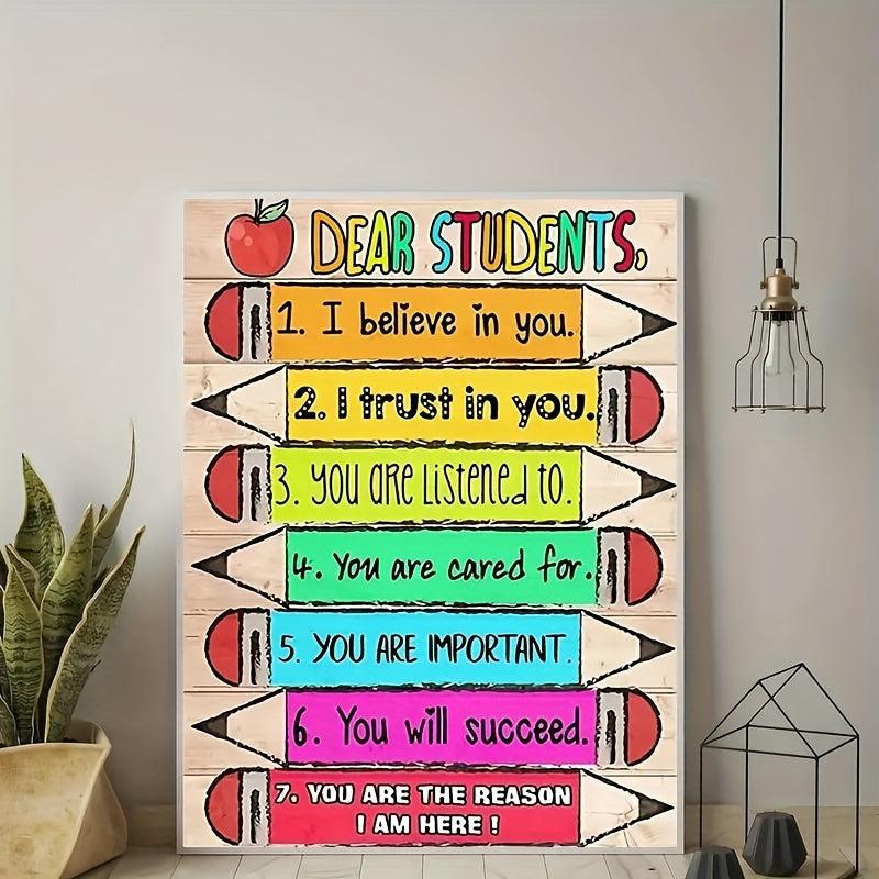 Motivational Quotes Canvas Painting Colored Pencils Wall Art