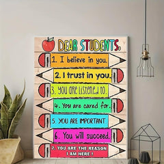 Motivational Quotes Canvas Painting Colored Pencils Wall Art