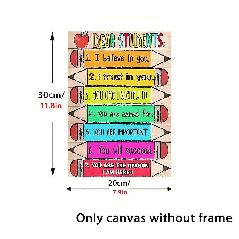 Motivational Quotes Canvas Painting Colored Pencils Wall Art
