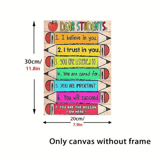 Motivational Quotes Canvas Painting Colored Pencils Wall Art