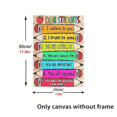 Motivational Quotes Canvas Painting Colored Pencils Wall Art