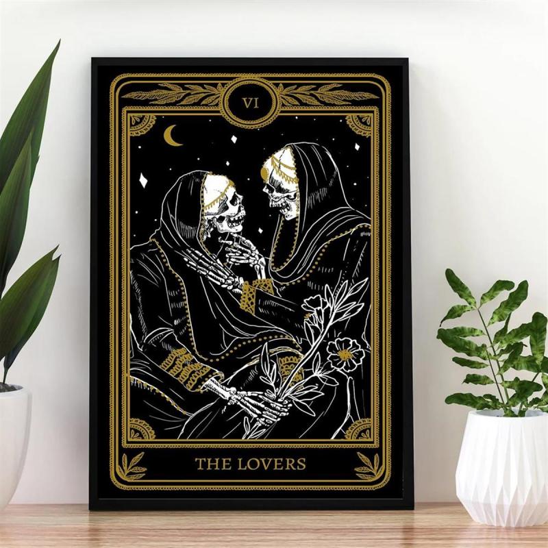 Canvas Poster Modern Art Yellow Tarot Card Ideal Gift For Bedroom Decor Wall Art