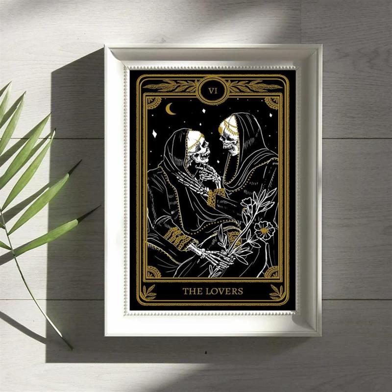 Canvas Poster Modern Art Yellow Tarot Card Ideal Gift For Bedroom Decor Wall Art
