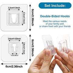 16pcs Double Sided Adhesive Wall Hooks for Bathroom and Office Hanging