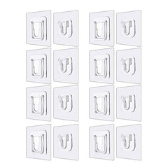 16pcs Double Sided Adhesive Wall Hooks for Bathroom and Office Hanging