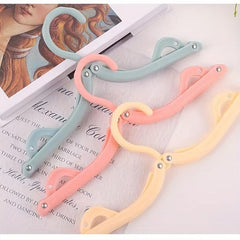5pcs Foldable Plastic Clothes Hangers Non-slip Grooves Durable Traceless Racks