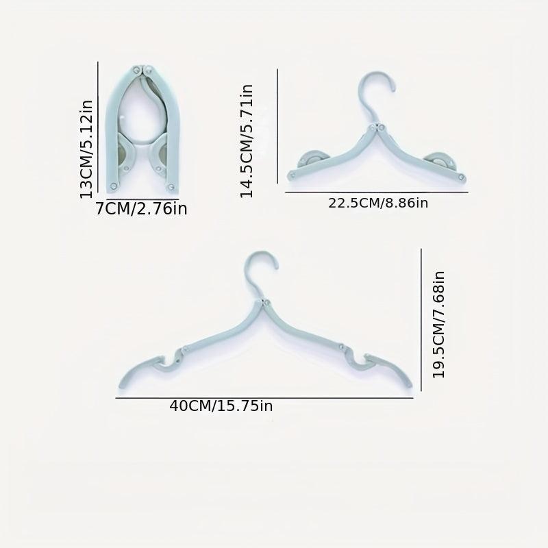 5pcs Foldable Plastic Clothes Hangers Non-slip Grooves Durable Traceless Racks