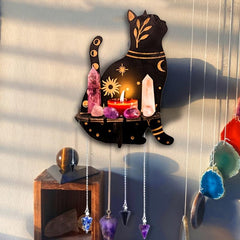 Crystal Shelf Wall Mounted Wooden Shelf for Crystals & Essential Oils