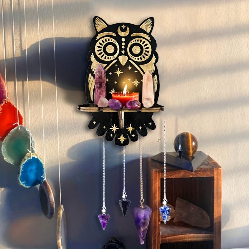 Crystal Shelf Wall Mounted Wooden Shelf for Crystals & Essential Oils