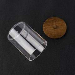 3pcs Bathroom Organizer Set Wood Lids Swabs Storage Box